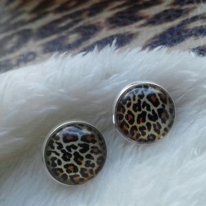 Cheetah glass Earrings